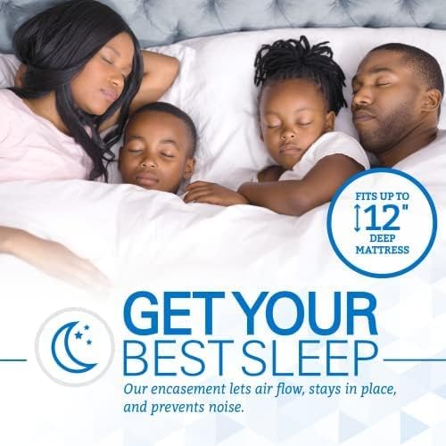 SafeRest Zippered Mattress Protector - Premium 9-12 Inch Waterproof Mattress Cover for Bed - Breathable & Noiseless Washable Mattress Encasement - Twin