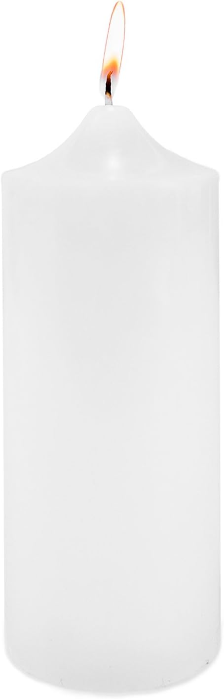 Unscented White Pillar Candle 3"x9" - Smokeless Cotton Wick for Weddings & Home Decor