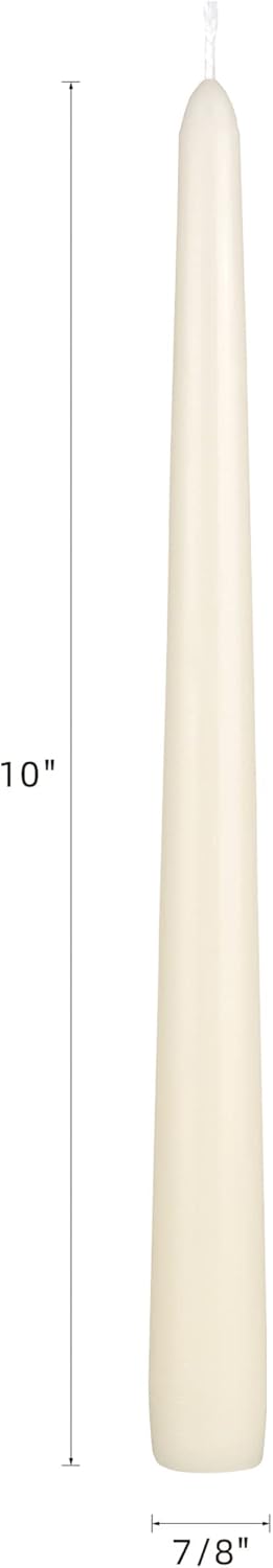 12-Pack Unscented Red Taper Candles - 10 Inch Hand Poured Wax for Home Décor & Weddings