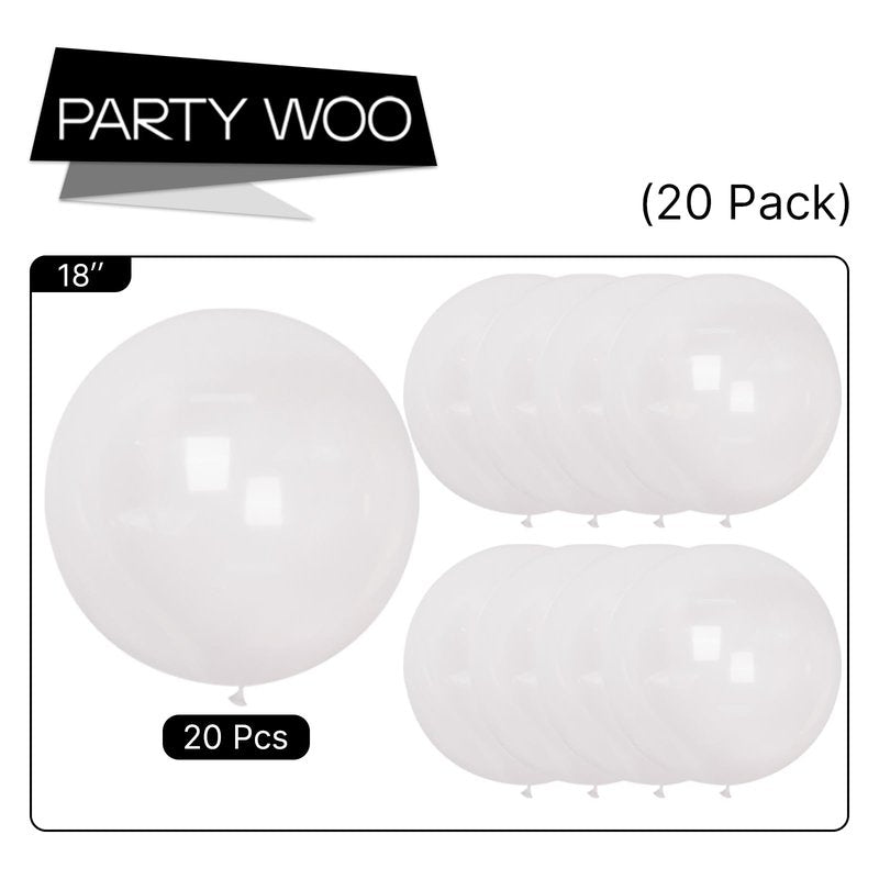PartyWoo Clear Balloons 20pcs 18 Inch Transparent Latex Helium Balloons for Graduation Wedding Baby Shower Bridal Shower Engagement Gender Reveal Anniversary Birthday Party Decorations Clear-Y2