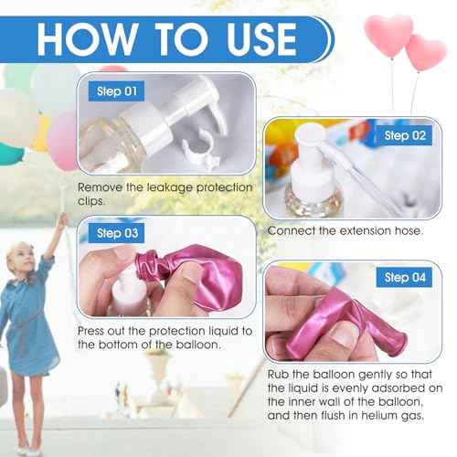 JAOJAO High Float for Balloons with Pump Balloon Treatment High Float for Helium Balloons Makes Helium Latex Balloon Longer For Christmas Party Decoration Supplies Indoor & Outdoor Use, 100ml