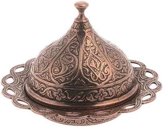 Alisveristime Authentic Turkish Coffee Cup Set: Zamak & Porcelain, Tulip Motifs (Set of 2) (Lale) (Gold)