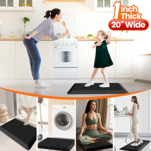 Kitchen Anti-Fatigue Mat 1 Inch Thick Non-Slip Support for Cooking & Work - Black 32 x 20 Variation of THIS listing