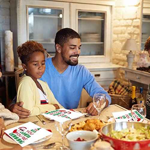 100pcs Funny Christmas Napkins Supplies Disposable Paper Drinks Napkins Decorations for Xmas Holiday Birthday Party Dinner Table Decor