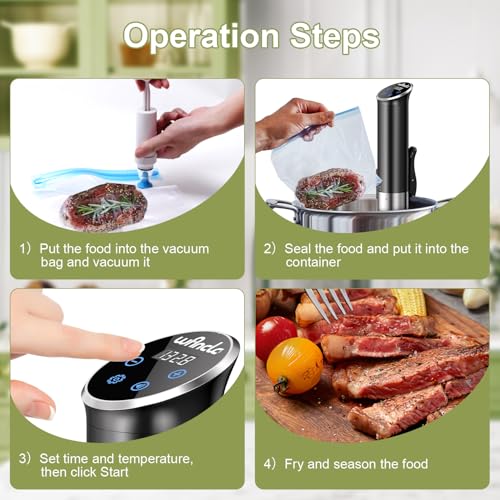 1100W Sous Vide Cooker with Precise Temperature Control IPX7 Waterproof Compact Design