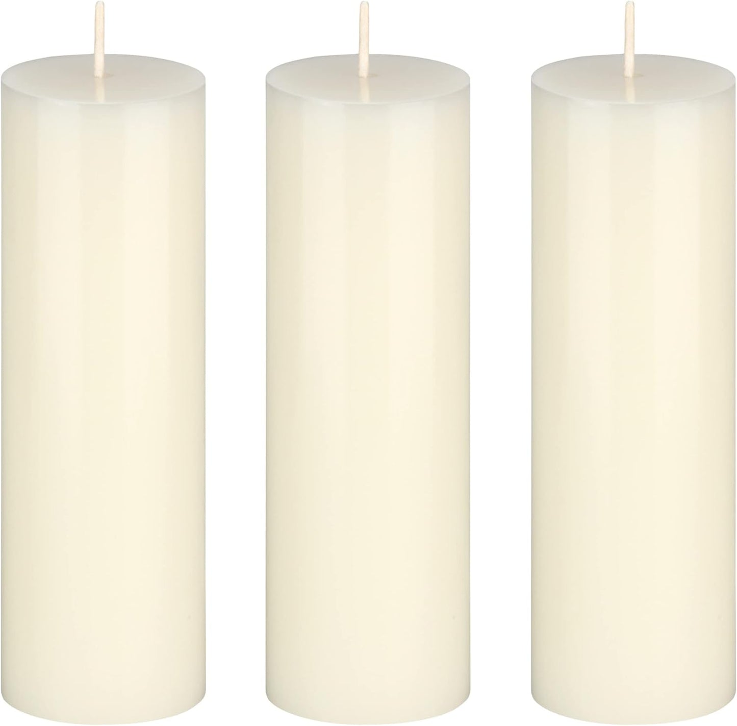 Unscented Black Pillar Candle - 2x6 Inch Hand Poured Premium Wax for Home Décor & Events