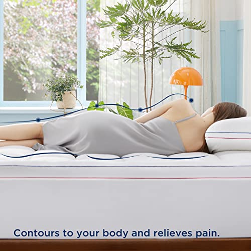 Bedsure Twin XL Mattress Topper, 900GSM Thick Soft Twin Extra Long Mattress Topper with Deep Pocket up to 6-21 Inches Mattress, Quilted Fitted Breathable Bed Pad Cover for College Dorm, White