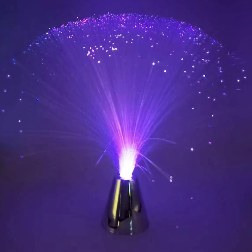 13-Inch LED Color-Changing Fiber Optic Fountain Night Light - Calming Christmas Decor (2-Pack)