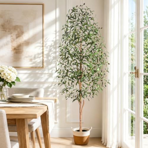 Artificial Olive Tree Indoor with Planter & Basket - 6 FT Green Variation
