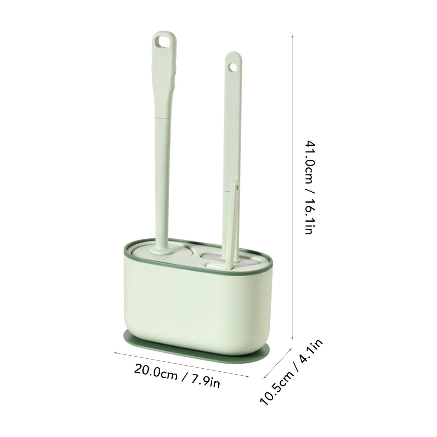 MOUMOUTEN Plastic Toilet Brush Set, Strawberry Green, Bathroom Accessories, Includes 2 Toilet Brushes & Holder
