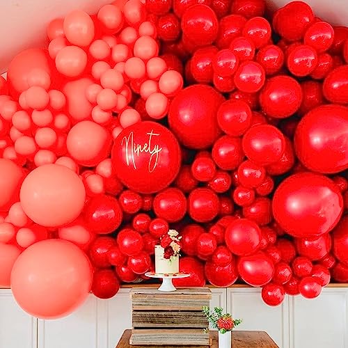 PartyWoo Red Balloons 100 pcs 12 Inch Matte Red Latex Helium Balloons for Graduation Wedding Independence Day Valentine's Day Memorial Day Christmas Engagement Birthday Party Decorations Red-Y57