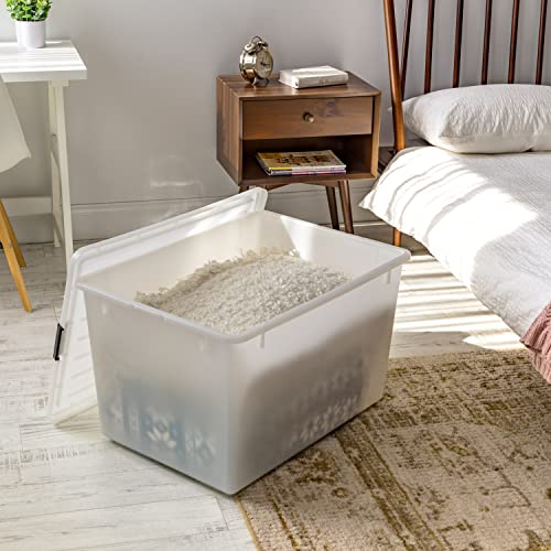 IRIS USA Pearl Stackable Storage Bins 3-Pack 144 Qt with Lids - Made in USA
