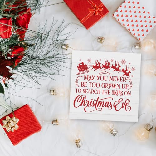 Gejoyse Christmas Eve Sign - 5x5in Wooden Plaque for Office & Desk Decor