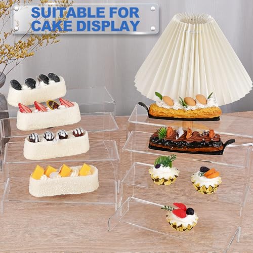 Aheroi 16-Piece Clear Acrylic Risers Display Stands - 4 Sizes, Model: 16Pcs-Clear-Rectangle