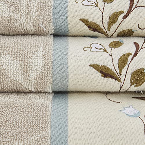 Madison Park Serene 100% Cotton Bath Towel Set Luxurious Floral