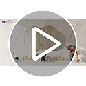 Gold Irregular Wall Mirror for Bathroom 36 Inch x 20 Inch - Modern Decorative Design