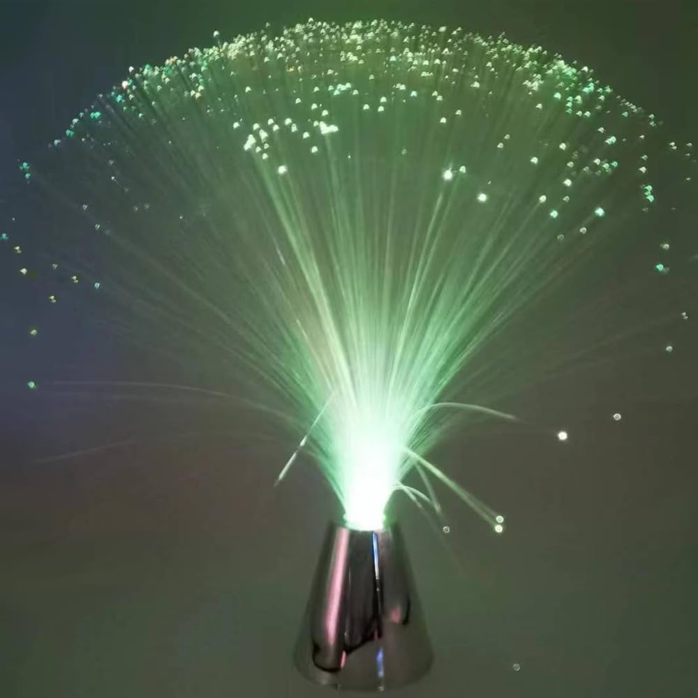 13-Inch LED Color-Changing Fiber Optic Fountain Night Light - Calming Christmas Decor (2-Pack)