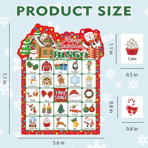 Christmas Bingo Game Cards Set for 24 Players - Christmas4 Edition
