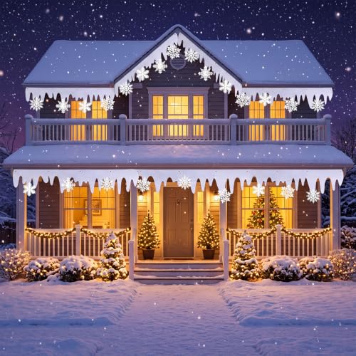 Winter Snow Awning Banner Kit - 4 Pcs 26ft Holiday Winter Decor with Snowflakes