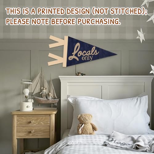 Ocean Nursery Decor, Coastal Beach Wall Hanging Pennant Flag Banner, Navy Blue Nautical Wall Decorations for Nursery Kids Room Bedroom Beach House Decor