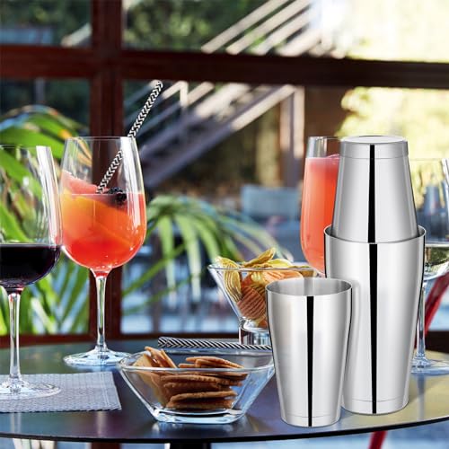 Mwellewm Silver 8-Piece Cocktail Shaker Set Professional Bartender Kit Stainless Steel