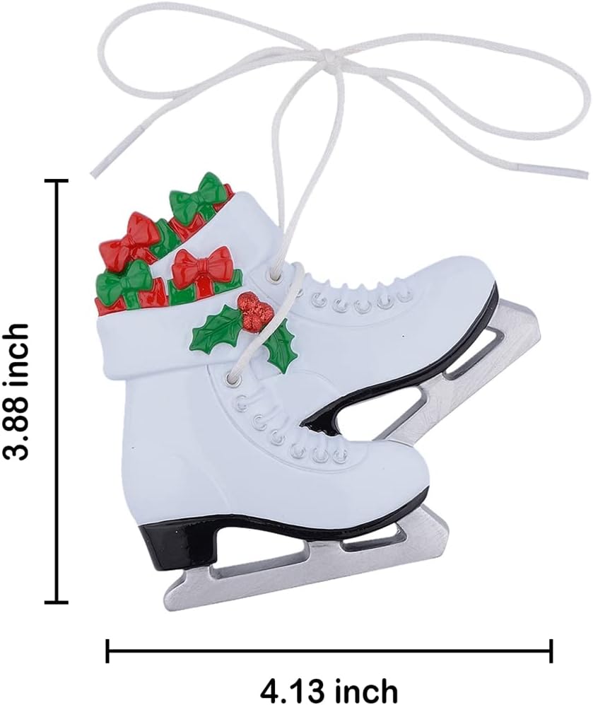 Personalized Girl's Ice Skating Shoes Christmas Ornament - Figure Skate Keepsake Gift