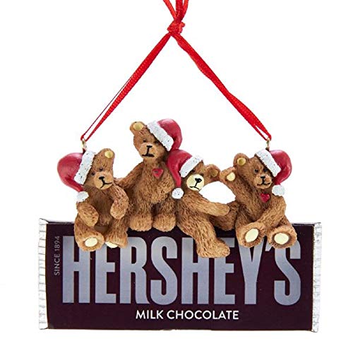 Kurt Adler Hershey Bears on Hershey Chocolate Bar Ornament