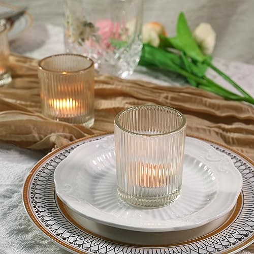 Clear 72 Pack Votive Candle Holders for Centerpieces - Elegant Glass Tea Light Holders