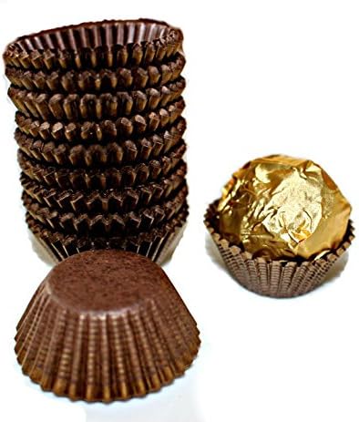 Chocolate Brown Paper Candy Cups - No.4 (1''x3/4'') - 200 Pack for Pastry Chefs