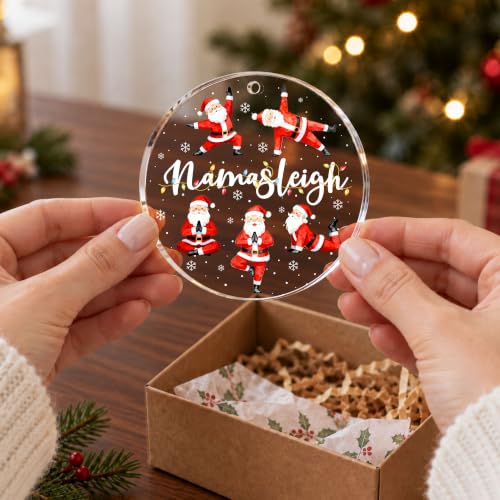ZAGKOO Yoga Christmas Ornament 2026 – Santa Poses, Gift for Yoga Lovers