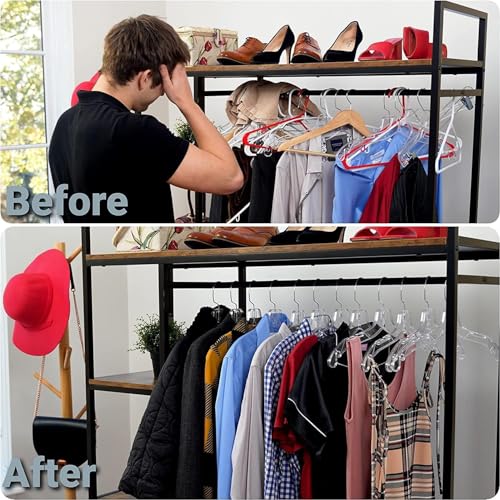 25 Pack Clear Plastic Shirt Hangers - Durable & Elegant Closet Organizers