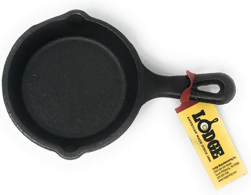 Lodge Seasoned Cast Iron Skillet - PFAS-Free Non-Toxic Cookware | Naturally Non-Stick & Oven Safe - 3.5 Inches