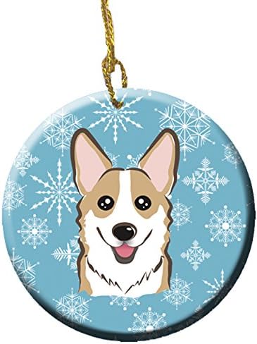 Jack Russell Terrier Snowflake Ceramic Ornament - 3" Christmas Tree Decoration