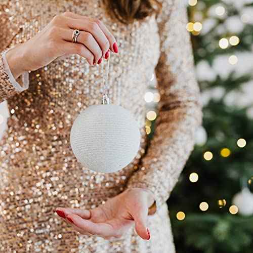 Savita 200pcs Christmas Ornament Hanger String, Precut Metallic Ribbon for Ornament Hanging with Snap Fastener Ornaments Snap Cord for Christmas Tree Party Supplies (Gold & Silver)