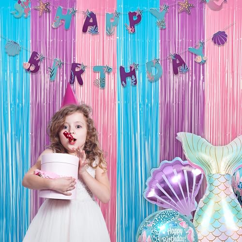 Black Tinsel Backdrop Curtain - GREATRIL Tinsel Curtain Party Backdrop Streamers for Wizard Birthdays/Stranger Theme/Doorway/Halloween Decorations Party - 2 Packs