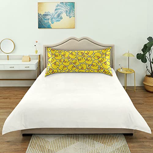 Rubber Duck Pillow Covers Silk Pillowcase for Hair and Skin Breathable & Silky Soft Satin Pillowcase Standard Size Pillow Case for Bed Bedroom Women Boys Girls (20x30 Inch)
