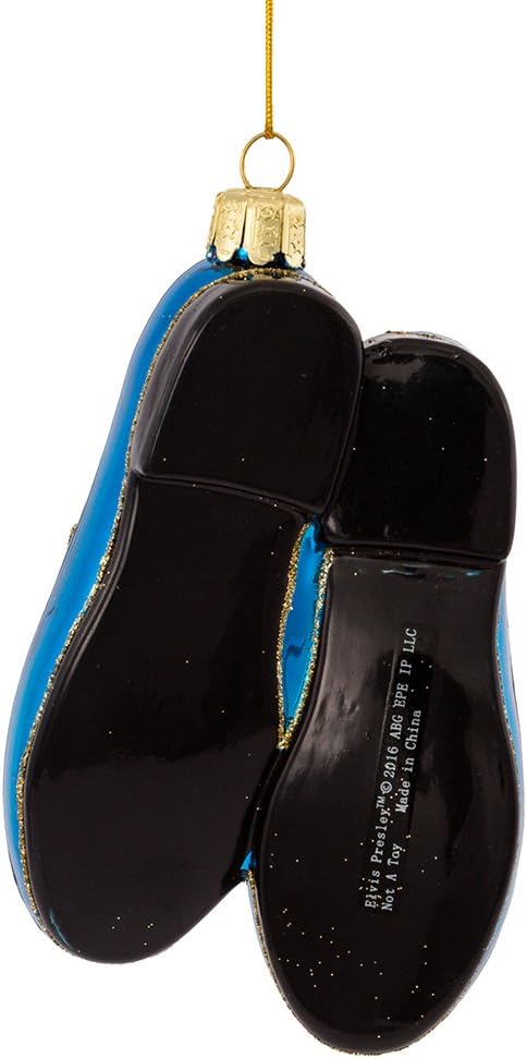 Elvis Presley Blue Suede Shoes Glass Ornament - 5-Inch Kurt Adler Collectible