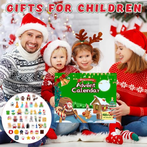 Daughe 48-Piece Christmas Advent Calendar with Action Figures, Holiday Countdown Toy Set for Kids & Collectors