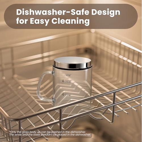Detachable Milk Frother, 4 in 1 Frother and Steamer, Dishwasher Safe,