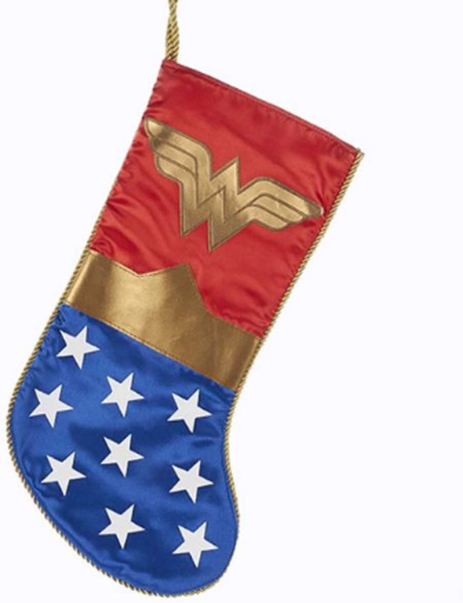 Wonder Woman Logo Christmas Stocking - Kurt Adler Applique Design