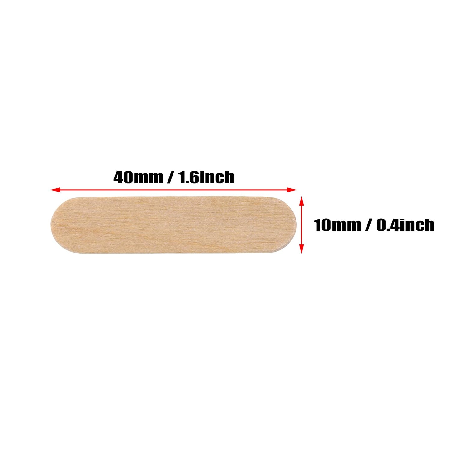 PPhtony Mini Wood Craft Sticks Small Wooden Sticks Bulk for DIY Art Christmas Ornaments Crafting Halloween Home Painting Projects, 1.6x0.4inch (100)