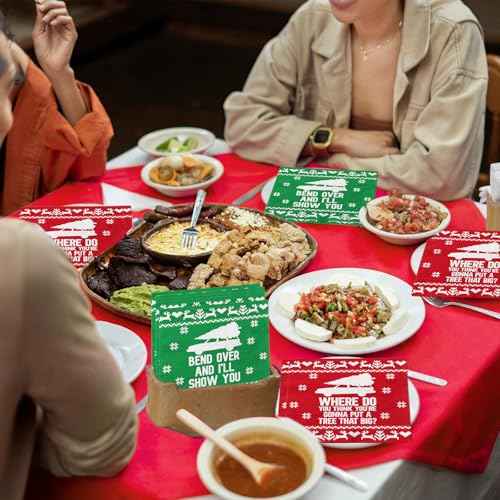 Christmas Vacation Decorations Napkins,40pcs Christmas Cocktail Napkins Disposable Red and Green Christmas Paper Napkins for Xmas Bathoroom Decor Winter Christmas Vacation Party