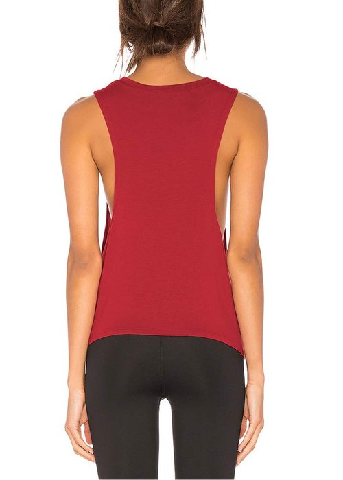 Bestisun Crop Workout Tops Yoga Clothes Sleeveless Activewear Athletic Gym Sports Shirts for Women Red XL