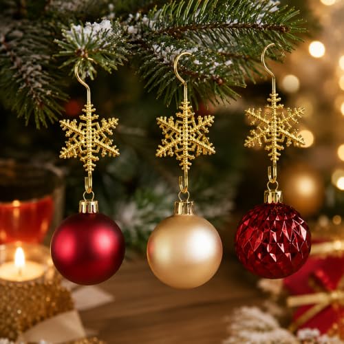 20 PCS Christmas Ornament Hooks, Gold Hooks for Trees
