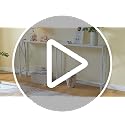 70-Inch White Sofa Table Behind Couch with Charging Station & Narrow Design - Modern Console