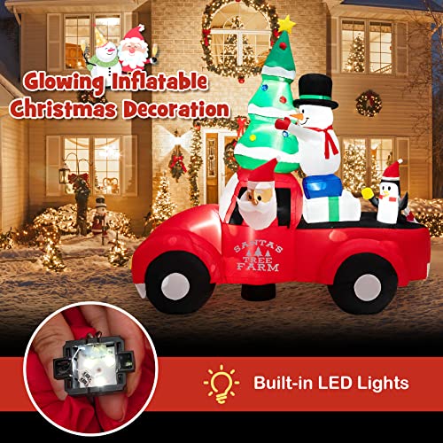 Inflatable Christmas Santa with LED Lights & Air Blower - Yard Decoration