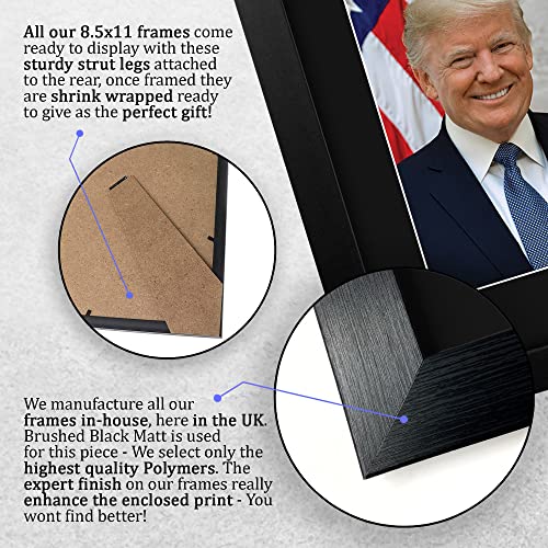 US President Donald Trump Autograph Framed Print - Black Frame, 8.5x11