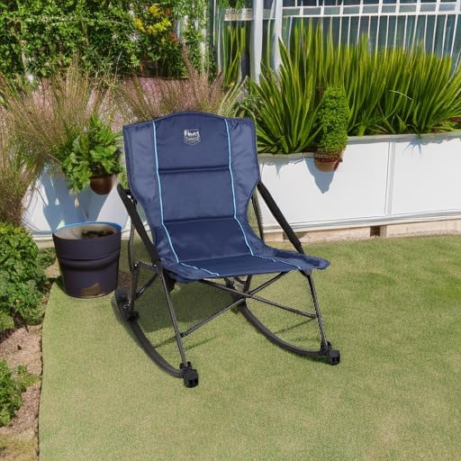 Timber Ridge Folding Rocking Camping Chair - Portable Outdoor Rocker with Carry Bag - Supports 250 lbs