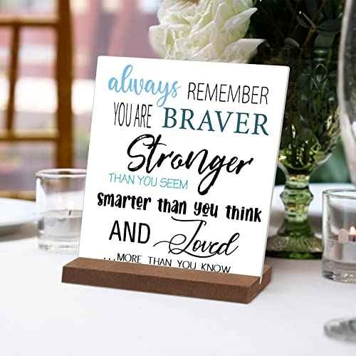 4 Pcs Inspirational Gifts Desk Decor Office Positive Motivational Quotes Employee Appreciation Gifts Wooden Plaque Sign with Stand Decoration for Home Table Shelf Thanksgiving Christmas(Classic Style)