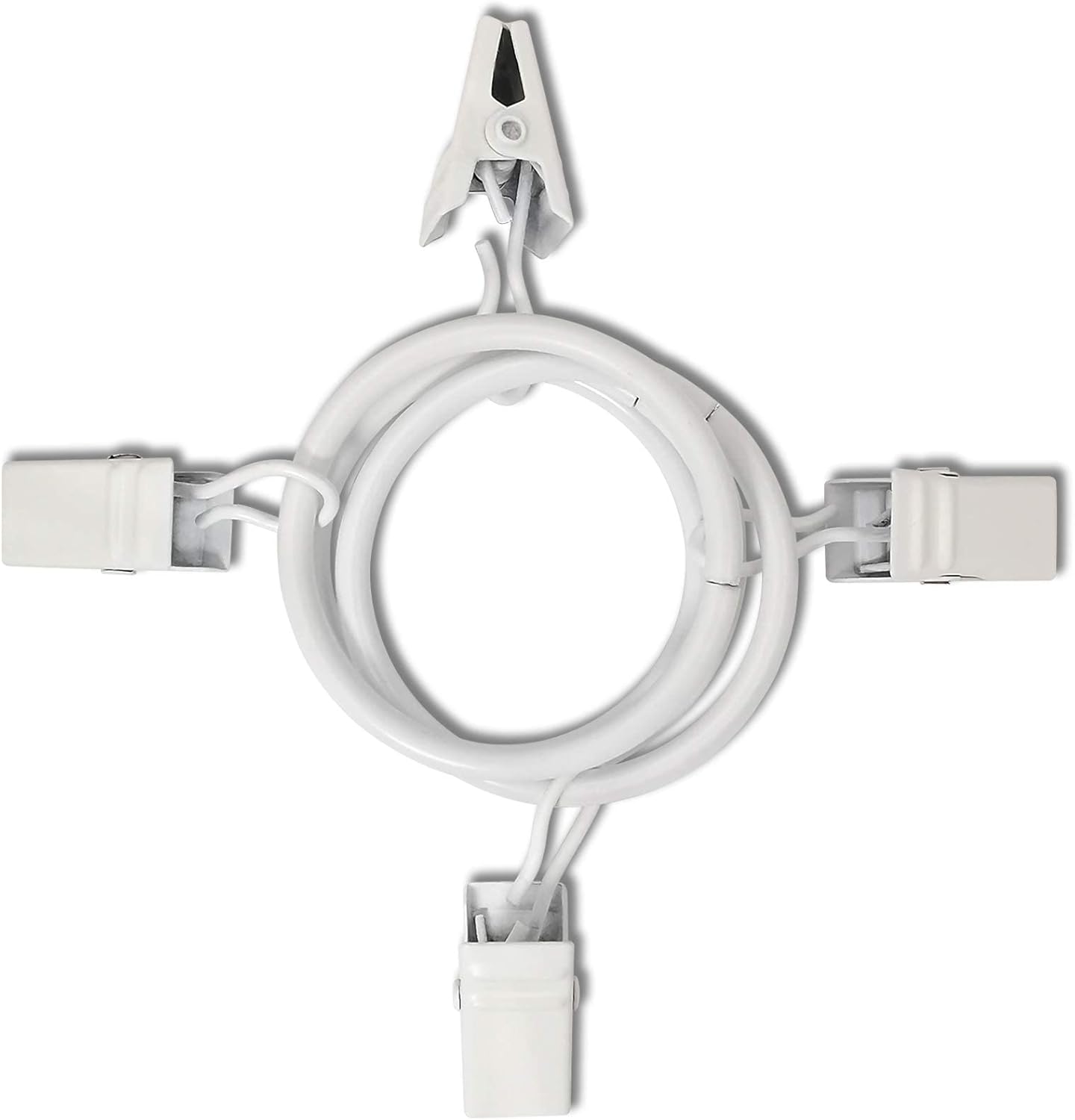 Skiennix Curtain Rings - 40 Pack Drapery Clips with 1.26" Interior Diameter - Fits 1" Rods, White